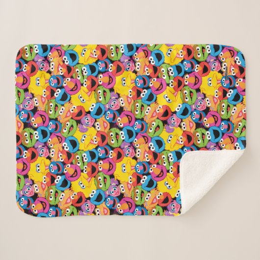 Sesame Street Character Facter Pattern Sherpa Deken (Voorkant (horizontaal))