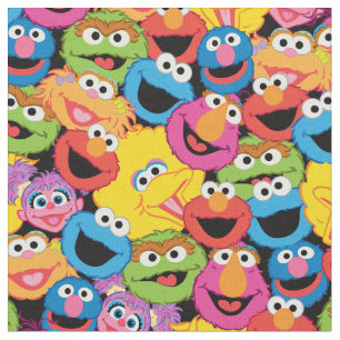 Sesame Street Character Facter Pattern Stof