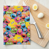 Sesame Street Character Facter Pattern Theedoek (Quarter Fold)