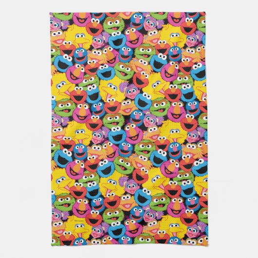 Sesame Street Character Facter Pattern Theedoek (Verticaal)