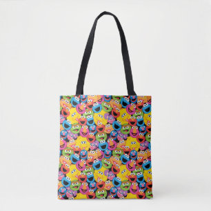 Sesame Street Character Facter Pattern Tote Bag