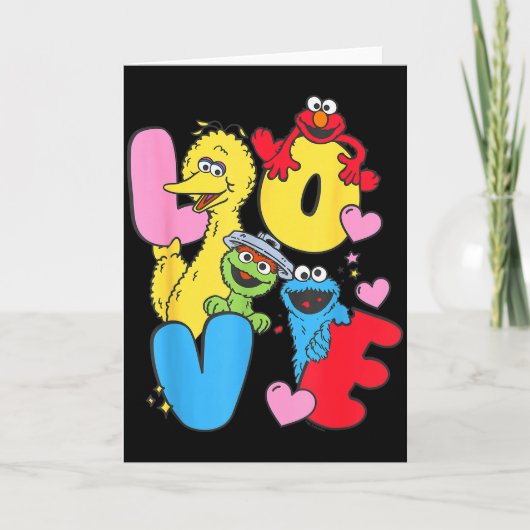 Sesame Street Character Love Valentine Kaart (Voorkant)