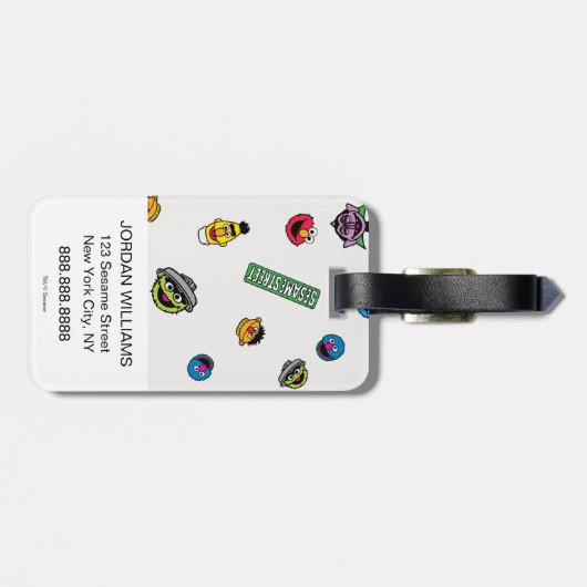 Sesame Street Character Pattern Bagagelabel (Achterkant horizontaal)