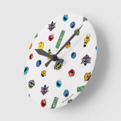 Sesame Street Character Pattern Ronde Klok (Hoek)