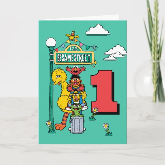Sesame Street Characters Birthday Card Kaart (Voorkant)