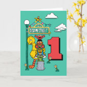 Sesame Street Characters Birthday Card Kaart (Gele Bloem)