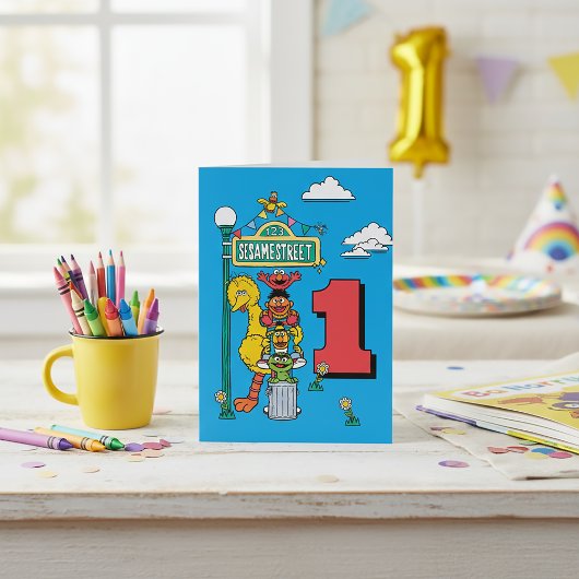 Sesame Street Characters Birthday Card Kaart