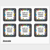 Sesame Street Characters Chalkboard Birthday Vierkante Sticker (Vel)