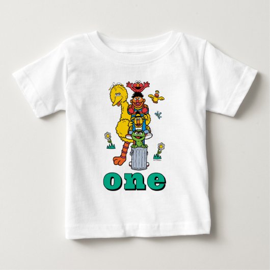 Sesame Street Characters First Birthday Baby T-Shi (Voorkant)