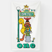 Sesame Street Characters First Birthday Banner (Verticaal)