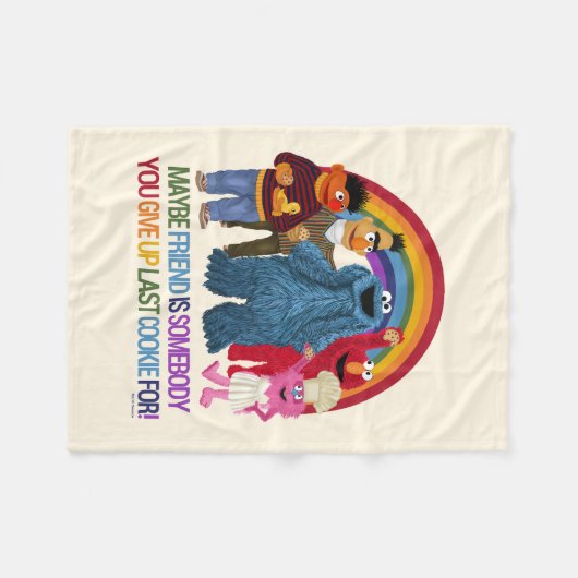 Sesame Street Characters | Friends Quote Fleece Deken (Voorkant (Horizontaal))