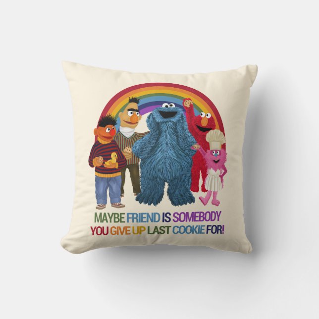 Sesame Street Characters | Friends Quote Kussen (Voorkant)