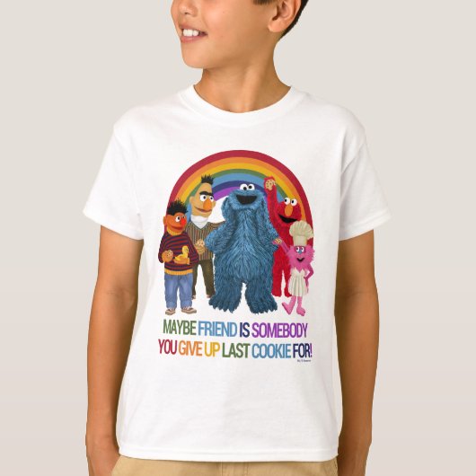 Sesame Street Characters | Friends Quote T-shirt (Voorkant)