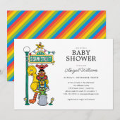 Sesame Street Characters & Street Sign Baby shower Kaart (Voorkant / Achterkant)