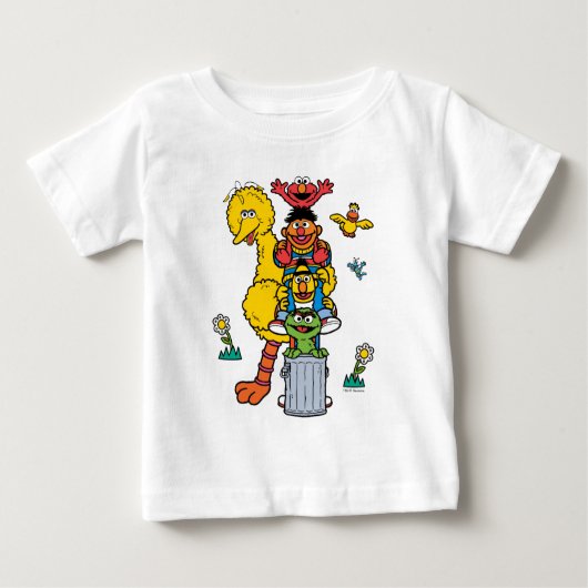 Sesame Street Characters & Street Sign Baby T-Shir (Voorkant)