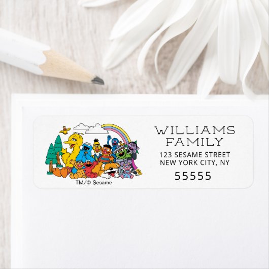 Sesame Street Characters & Street Sign Birthday La Etiket (Insitu)