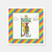 Sesame Street Characters & Street Sign Birthday Na Servet (Voorkant)