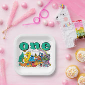 Sesame Street Characters & Street Sign Birthday Pa Papieren Bordje (Feest)