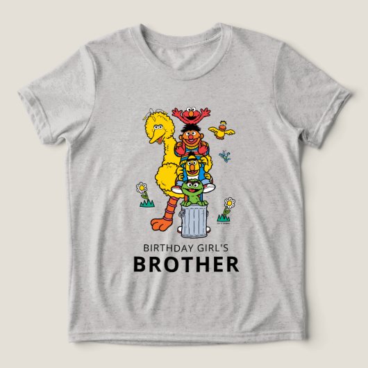 Sesame Street Characters & Street Sign Birthday Tr Tri-Blend Shirt (Design voorkant)