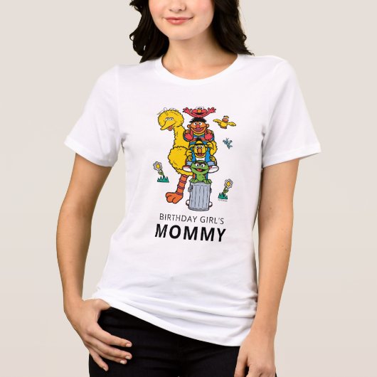 Sesame Street Characters & Street Sign Birthday Tr Tri-Blend Shirt (Voorkant)