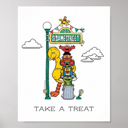 Sesame Street Characters & Street Sign Poster (Voorkant)