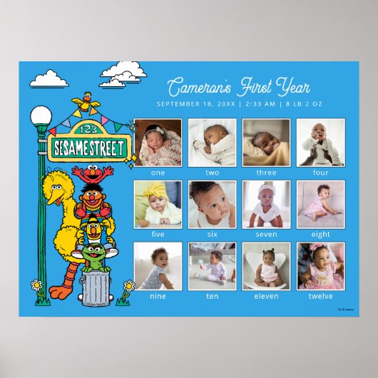 Sesame Street Characters & Street Sign Poster (Voorkant)