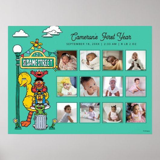 Sesame Street Characters & Street Sign Poster (Voorkant)