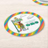 Sesame Street Characters & Street Sign Round Paper Ronde Kartonnen Onderzetter (Gebogen)