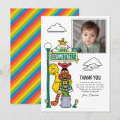 Sesame Street Characters & Street Sign Thank You C Bedankkaart (Voorkant / Achterkant)