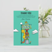 Sesame Street Characters & Street Sign Thank You C Bedankkaart (Staand voorkant)