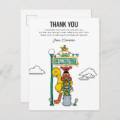 Sesame Street Characters & Street Sign Thank You P Briefkaart (Voorkant / Achterkant)
