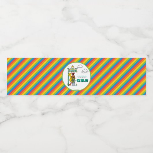 Sesame Street Characters & Street Sign Water Bottl Waterfles Etiket (Enkel label)