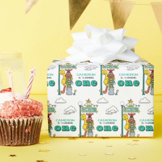 Sesame Street Characters & Street Sign Wrapping Pa Cadeaupapier (Verjaardagsfeest)