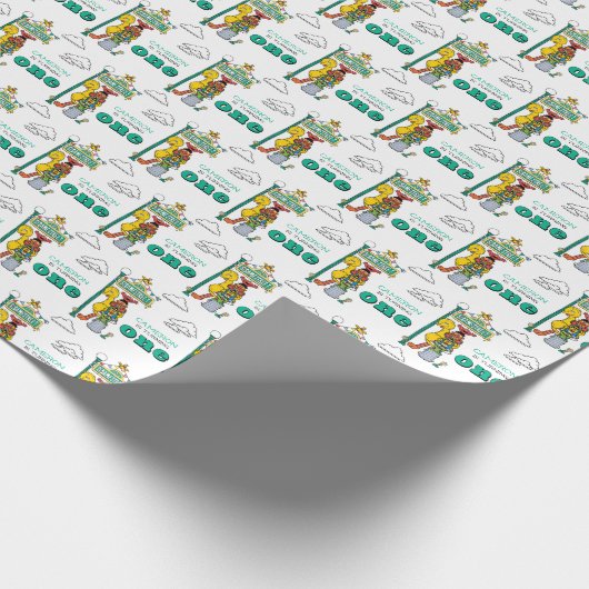 Sesame Street Characters & Street Sign Wrapping Pa Cadeaupapier (Hoek)