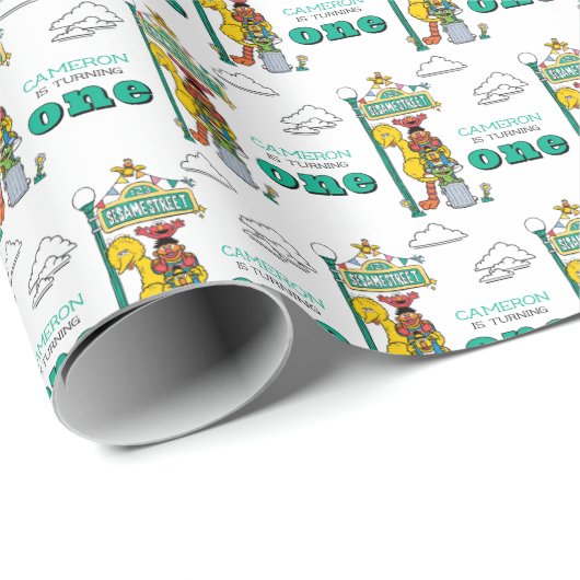 Sesame Street Characters & Street Sign Wrapping Pa Cadeaupapier (Rol Hoek)