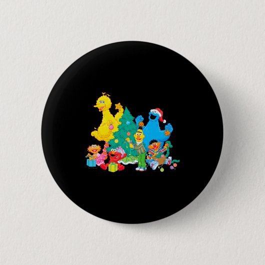 Sesame Street Christmas Pals  Ronde Button 5,7 Cm (Voorkant)