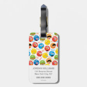 Sesame Street Circle Character Pattern Bagagelabel (Achterkant verticaal)