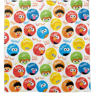 Sesame Street Circle Character Pattern Douchegordijn
