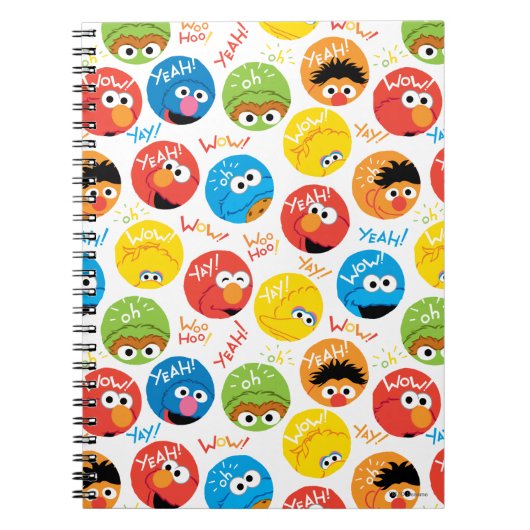 Sesame Street Circle Character Pattern Notitieboek (Voorkant)
