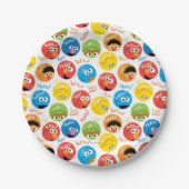 Sesame Street Circle Character Pattern Papieren Bordje (Voorkant)