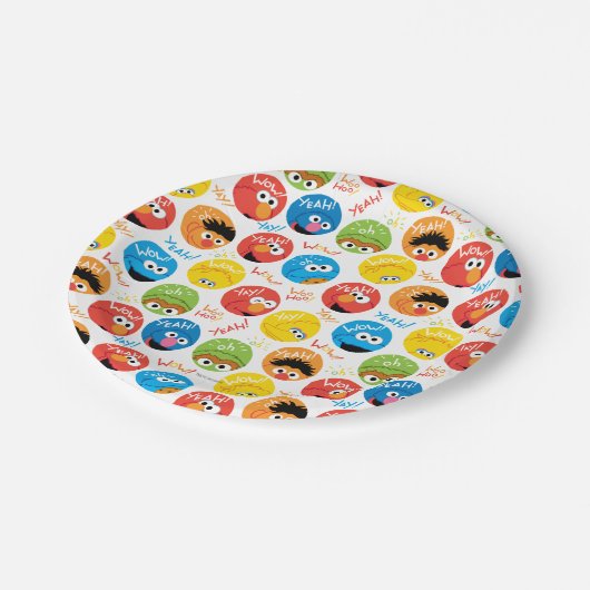 Sesame Street Circle Character Pattern Papieren Bordje (Gekanteld)