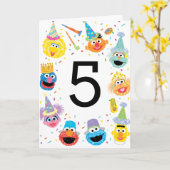 Sesame Street Confetti Gefeliciteerd 5e Verjaardag Kaart (Gele Bloem)