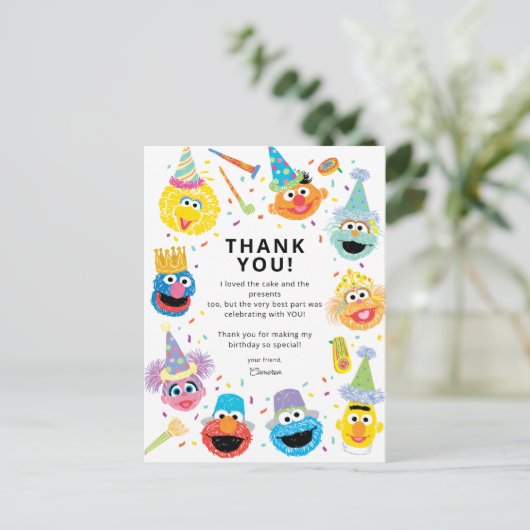 Sesame Street Confetti Verjaardagswensen Briefkaart (Staand voorkant)