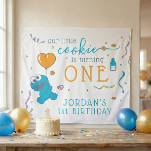 Sesame Street   Cookie Monster 1e verjaardag Wandkleed