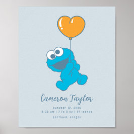Sesame Street Cookie Monster Baby Geboorte Statist Poster