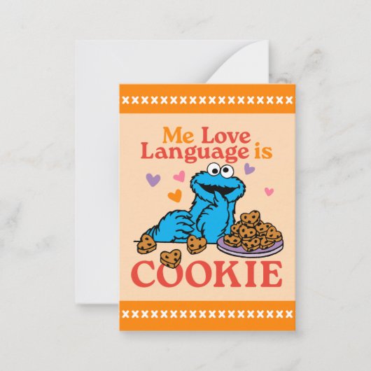 Sesame Street | Cookie Monster houdt van taal Notitiekaartje (Voorkant)