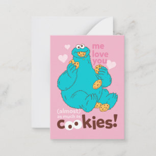 Sesame Street Cookie Monster Ik Hou Van Jou Notitiekaartje