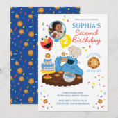 Sesame Street | Cookie Monster Taart Foto Verjaard Kaart (Voorkant / Achterkant)