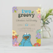 Sesame Street Cookie Monster | Twee Groovy Birthda Kaart (Staand voorkant)
