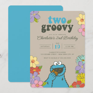 Sesame Street Cookie Monster Twee Groovy Birthda Kaart